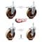 Service Caster 5 Inch High Temp Phenolic Swivel 3/8 Inch Stem Caster Total Lock Brake SCC, 2PK SCC-TSTTL20S514-PHSHT-381615-2-S-2 - alternate 4